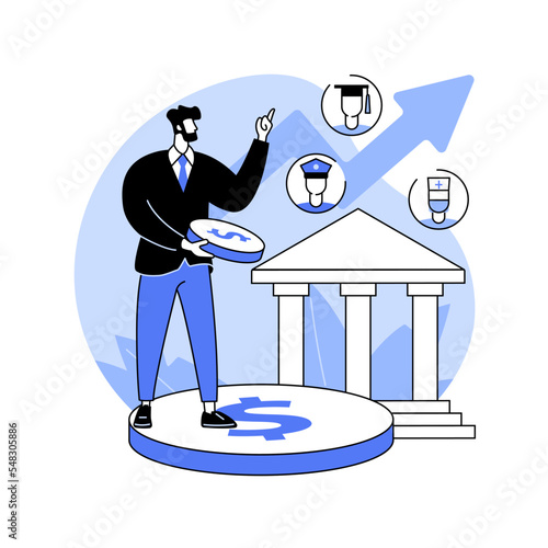 Government spending abstract concept vector illustration. photo