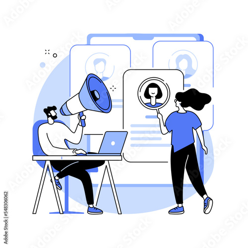 Hiring employee abstract concept vector illustration.