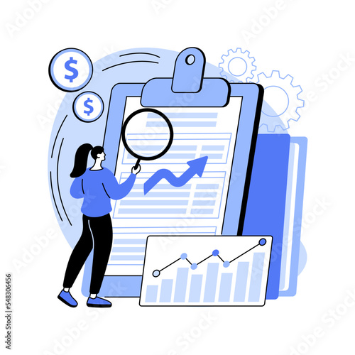 Cash flow statement abstract concept vector illustration.