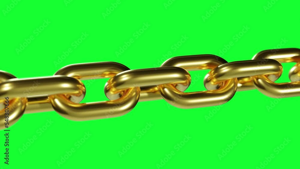 Realistic seamless looping loop 3D animation of the gold chain. 4K UHD in green screen chroma key. Realistic seamless looping loop 3D animation of the gold chain. 4K UHD in green screen chroma key.