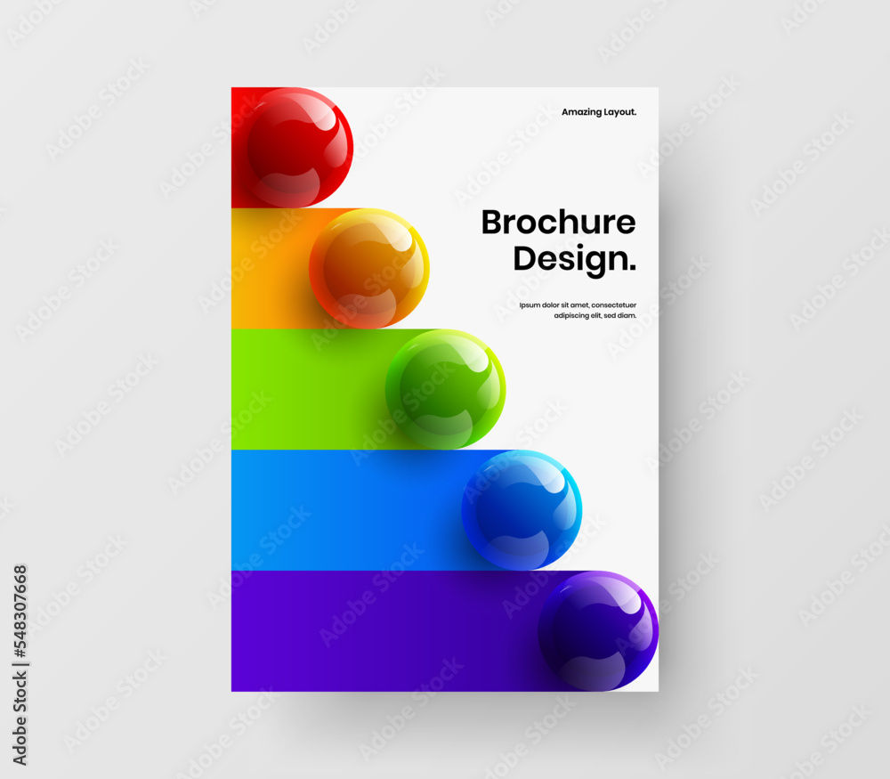 Multicolored 3D balls pamphlet template. Creative banner design vector concept. Multicolored 3D balls pamphlet template. Creative banner design vector concept.