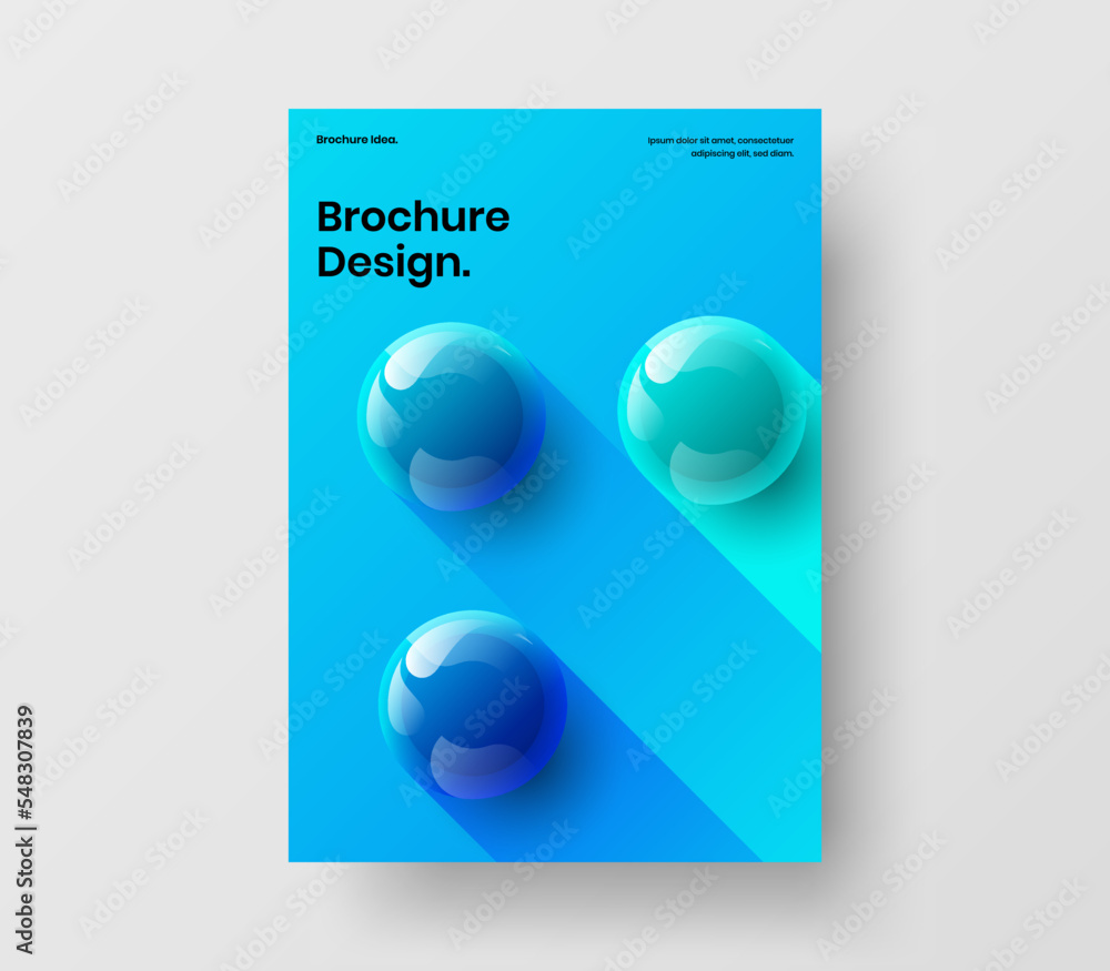 Amazing front page A4 design vector concept. Vivid realistic spheres company identity template. Amazing front page A4 design vector concept. Vivid realistic spheres company identity template.