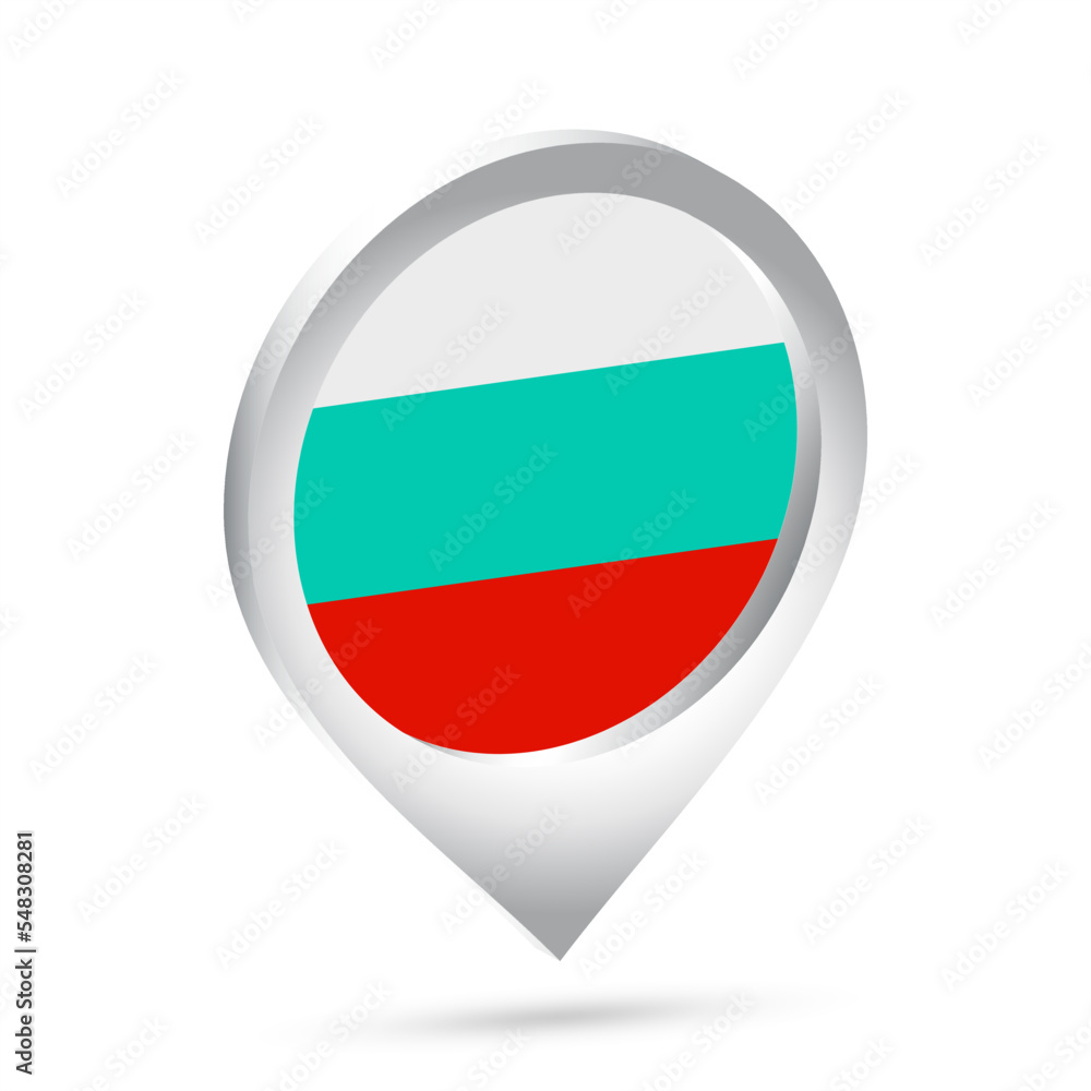 Bulgaria flag 3d pin icon Bulgaria flag 3d pin icon