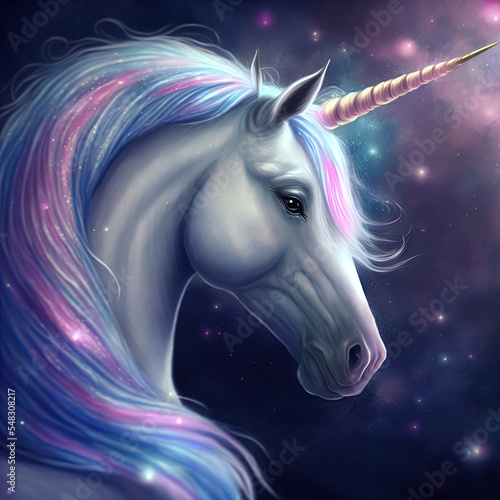 A magnificent unicorn. Mysterious and magical.