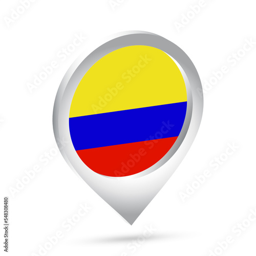 Colombia flag 3d pin icon