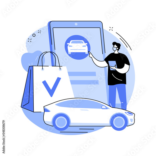 Place your curbside pickup order online abstract concept vector illustration.