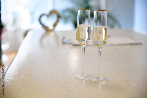 Photo of decorated wedding glasses