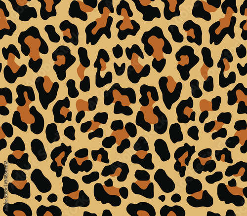Leopard camouflage pattern, vector trendy texture, modern cat design on textile