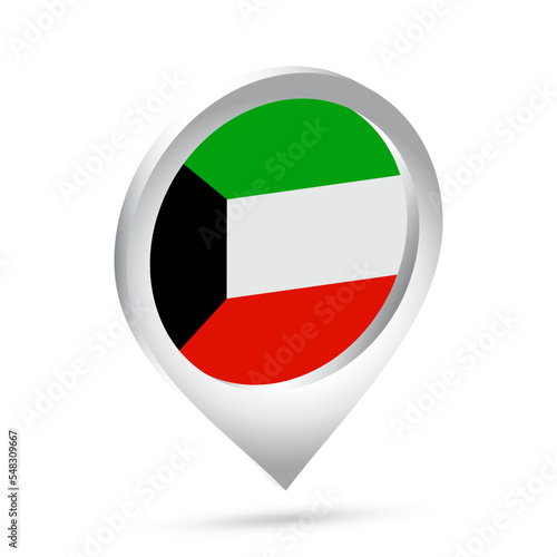 Free Download Kuwait flag 3d pin icon - GFXLoad