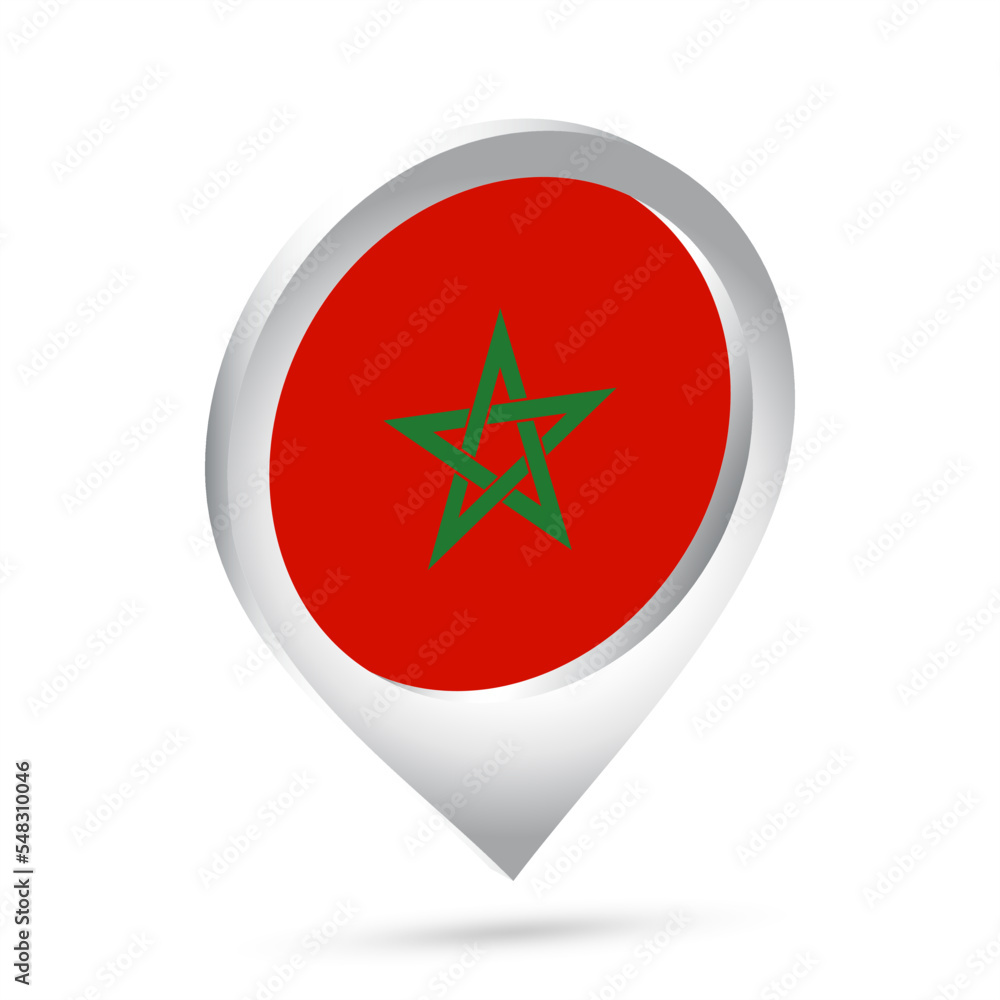 Morocco flag 3d pin icon Morocco flag 3d pin icon