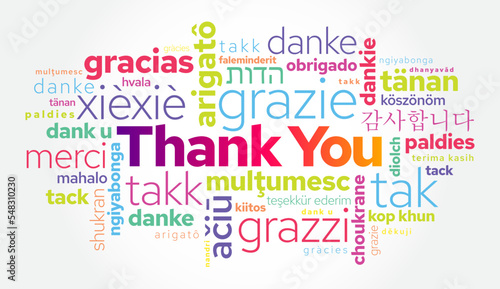 How to Say Thank You in Different Languages, word cloud concept background in many languages