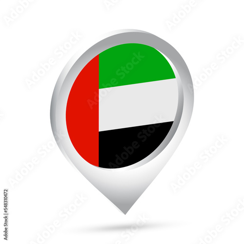 UAE flag 3d pin icon Free Download UAE flag 3d pin icon - GFXLoad