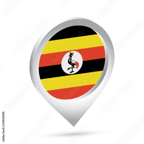 Uganda flag 3d pin icon Free Download Uganda flag 3d pin icon - GFXLoad