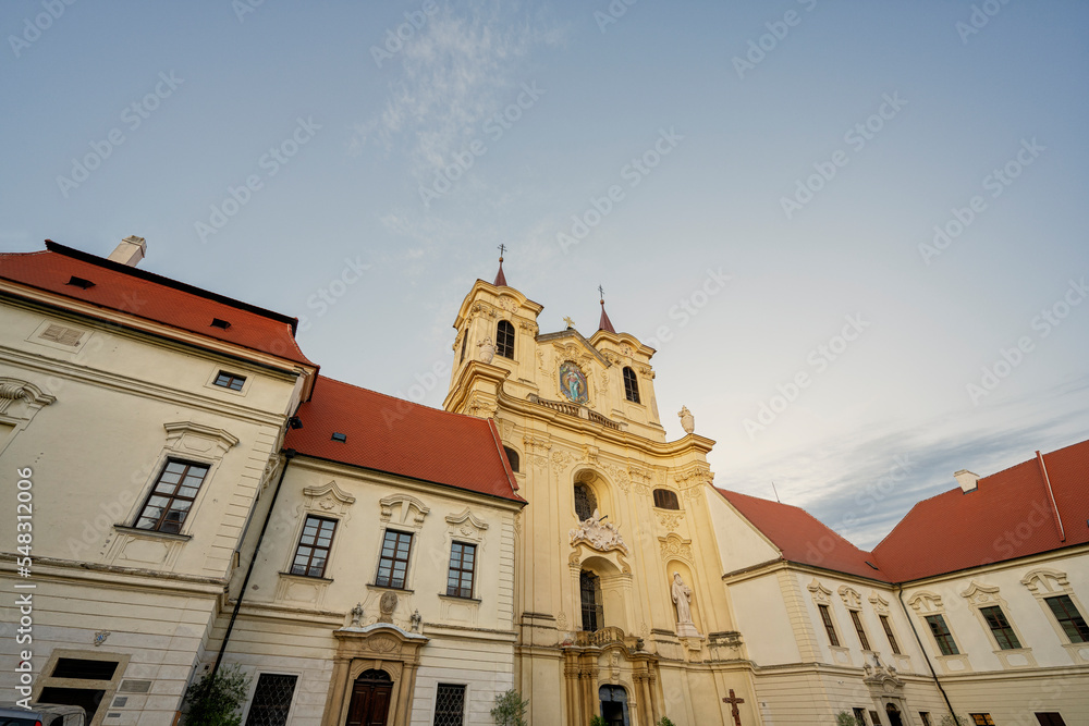 Benedictine monastery and the church of St. Peter and Paul in Rajhrad, Czech Republic.