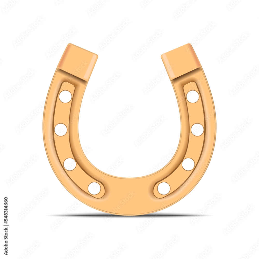 Golden horseshoe isolated on white background Golden horseshoe isolated on white background