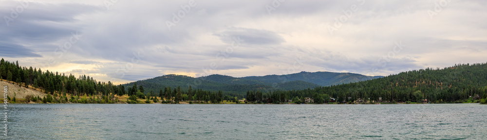 lake with mountains in distance