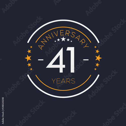 41 years anniversary celebration template, Vector illustration.