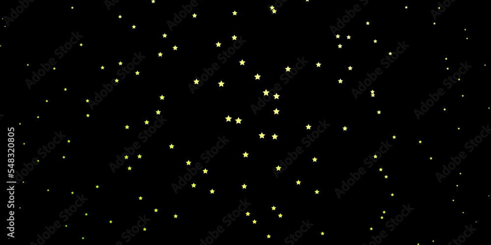 Dark Green, Yellow vector pattern with abstract stars. Dark Green, Yellow vector pattern with abstract stars.