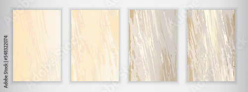 Gold Marble Background Set. Elegant Beige Brown Texture Collection