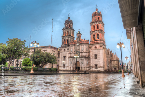 San Luis Potosi Cathedral (Spanish: Catedral Metropolitana de San Luis Rey) in in the historic center of the state San Luis Potosi, Mexico. Dedicated to St. Louis King of France.
