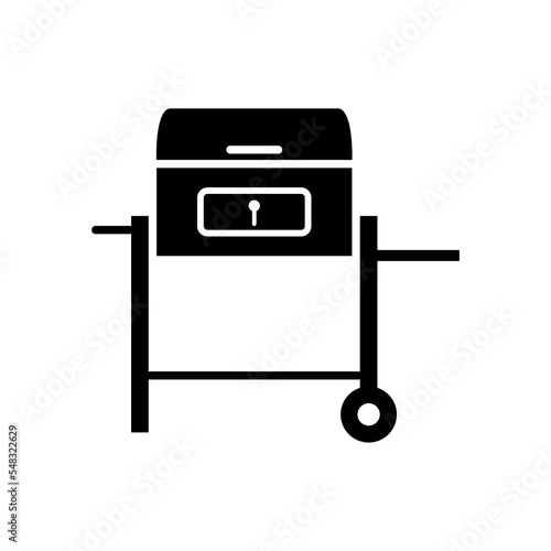 Black and stainless steel charcoal grill icon (ID: 548322629)
