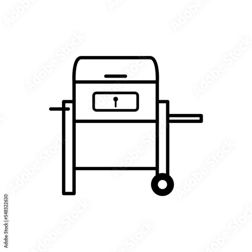 Black and stainless steel charcoal grill icon (ID: 548322630)