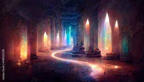 Ethereal palace hallways of spiritual guides v3