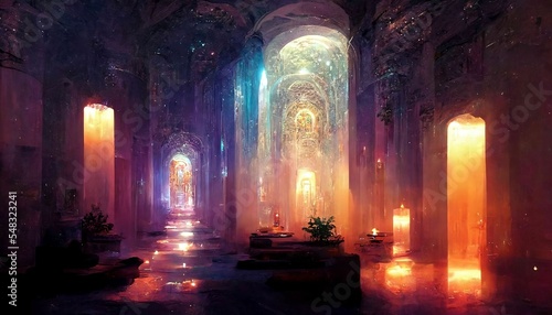 Ethereal palace hallways of spiritual guides v2