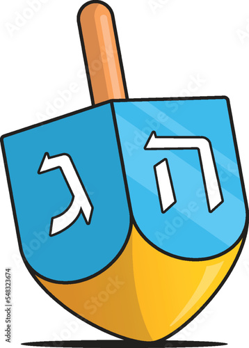 Dreidel vector illustration isolated on white