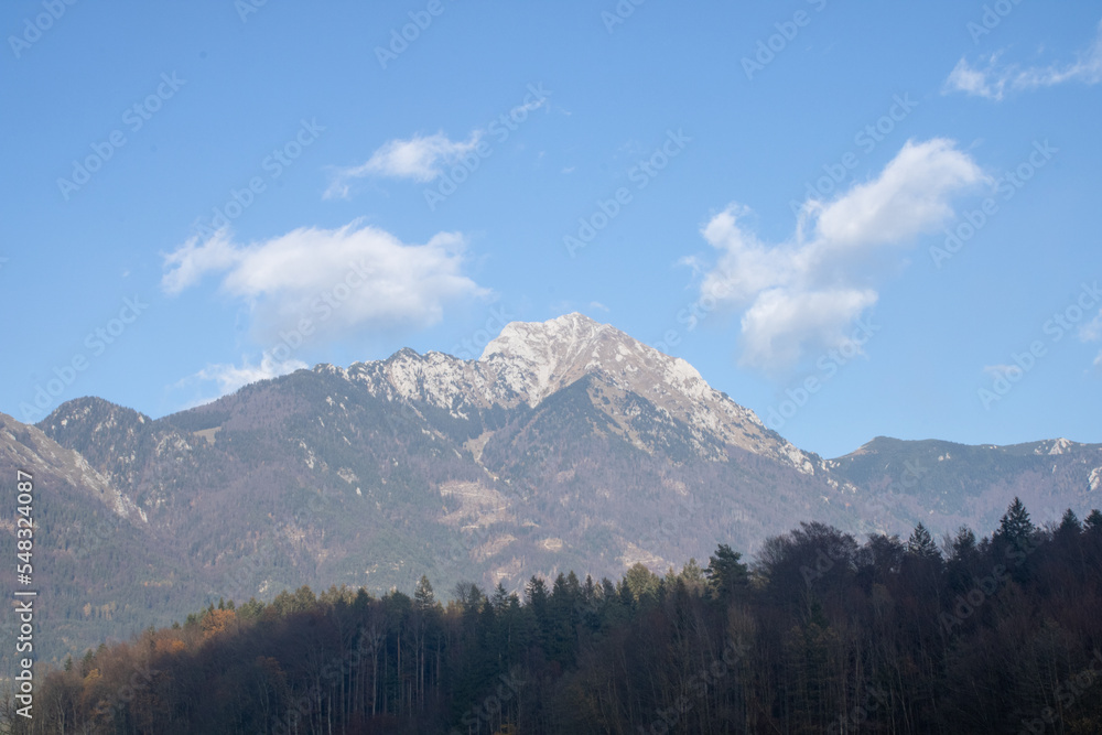 View of  mountain storžič in slovenia