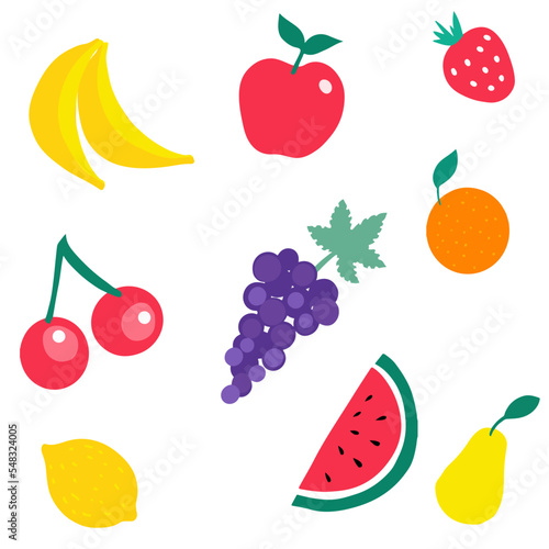 Fototapeta Naklejka Na Ścianę i Meble -  ilustración vectorial de frutas