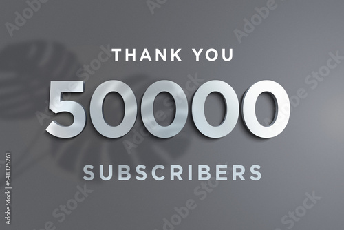 50000 subscribers celebration greeting banner with Steel Design