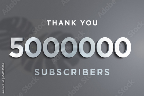 5000000 subscribers celebration greeting banner with Steel Design