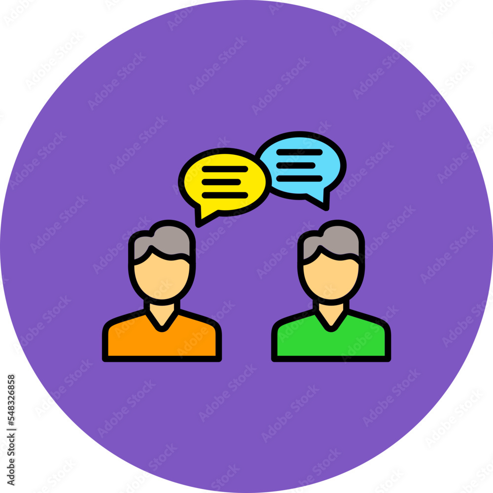 Consulting Multicolor Circle Filled Line Icon Consulting Multicolor Circle Filled Line Icon