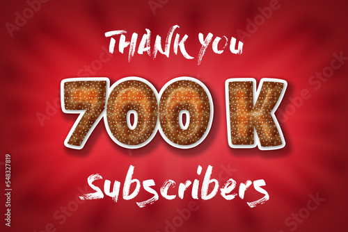 700 K  subscribers celebration greeting banner with Burger Design
