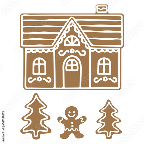 Christmas gingerbread house vector illustration