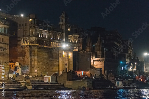 Night tour through the gaths of Varanasi on the banks of the Ganges River