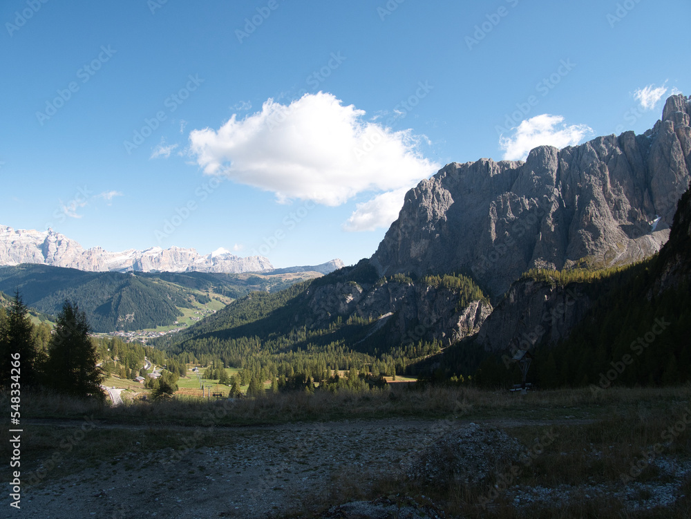 Panoramic views in the area of Corvara, South Tyrol, Dolomites, Italy
