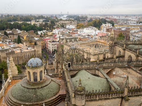Sevile Cathedral roofs seen from the Giralda Tower
