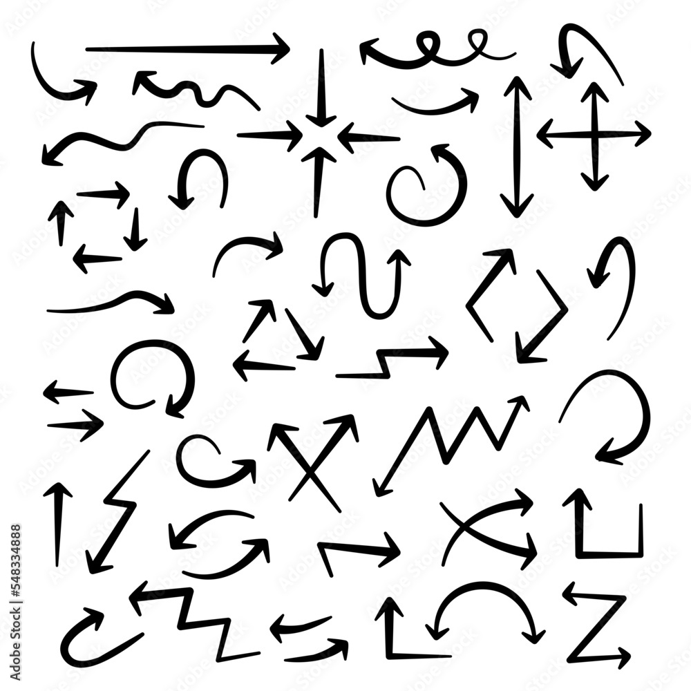 Set of 38 arrows. Vector illustration Set of 38 arrows. Vector illustration