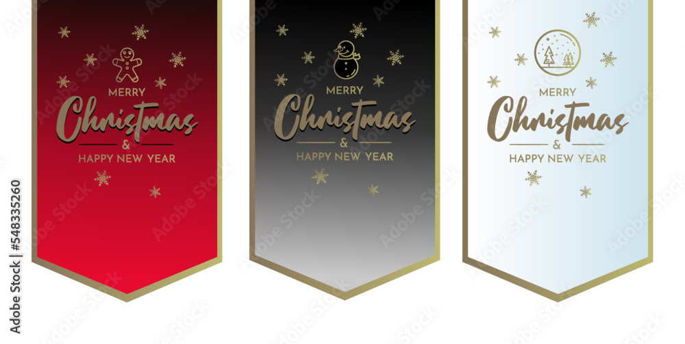 merry christmas and happy new year labels