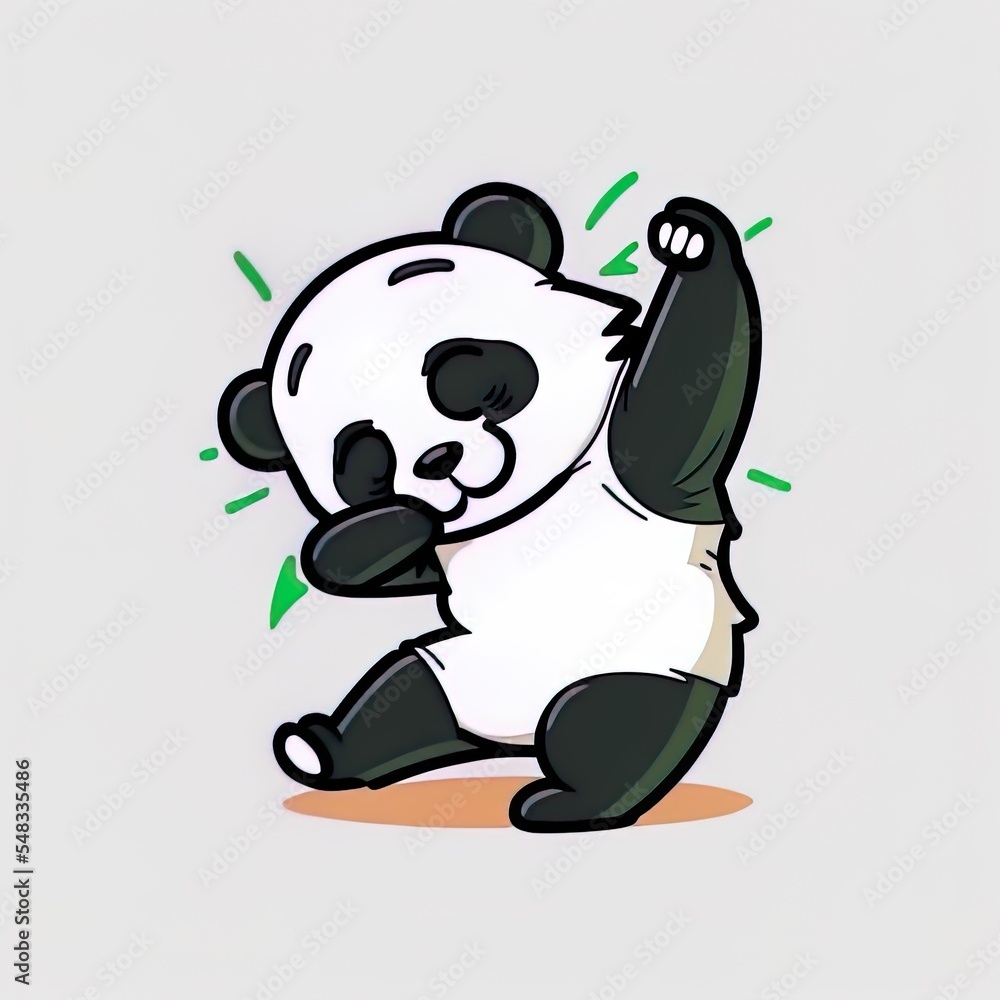 Cute panda dabbing cartoon icon illustration. animal nature icon ...
