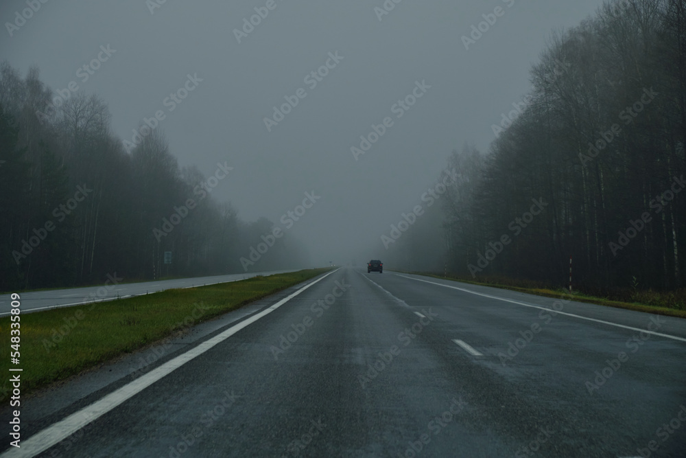 fog on the M-1 highway