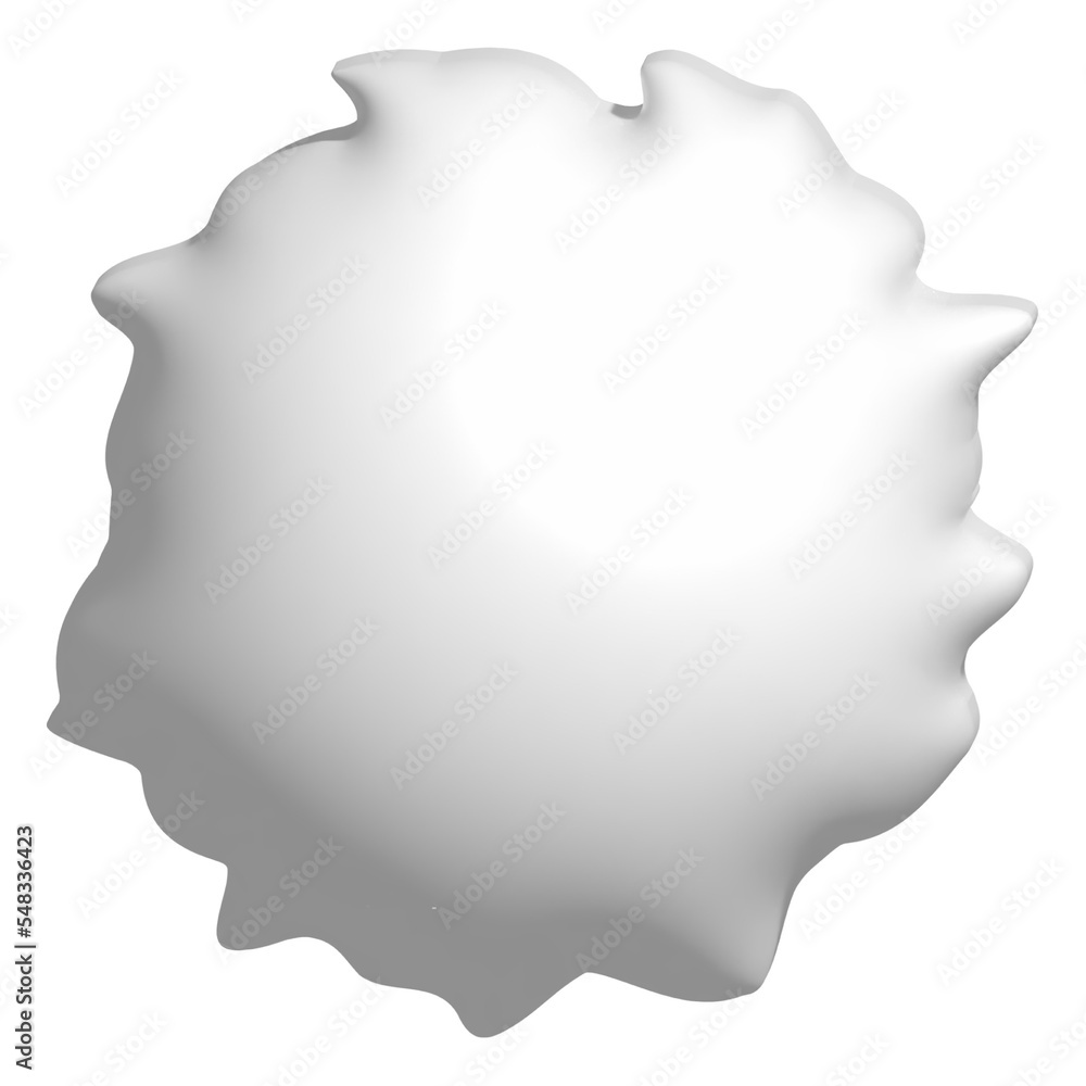 3D white snowball, PNG render illustration of snow