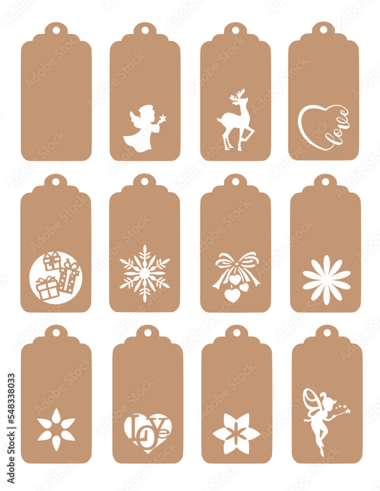 Gift tags, gift box tags, DIY gift tags, gift tag cut file, printable