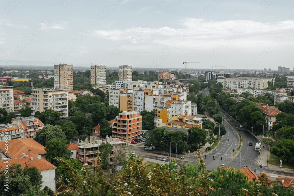 View over the city of Plovdiv, Bulgaria, seen from the Nebet Tepe hill. View over the city of Plovdiv, Bulgaria, seen from the Nebet Tepe hill.