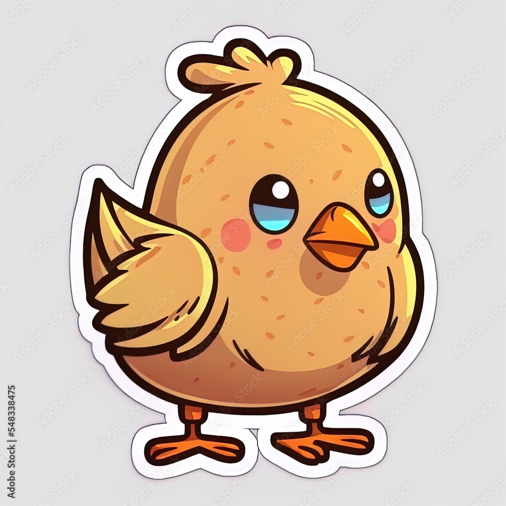 A cute chicken cartoon animal sticker A cute chicken cartoon animal sticker