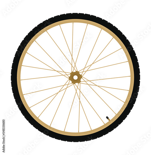 Bicycle wheel isolated. vector illustration