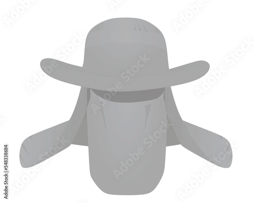 Wind-proof sun hat. vector illustration 
