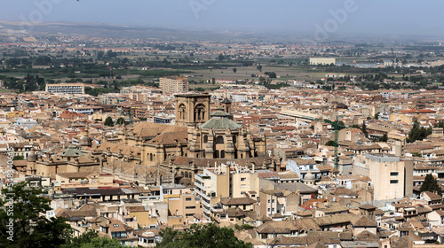 Fototapeta Naklejka Na Ścianę i Meble -  Panorama of Granada from Alhambra fortifications